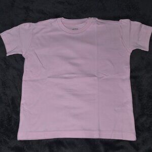 100% Organic Cotton Kids T Shirt Plain Pink Short Sleeve Sized- 6 Years 5-pack